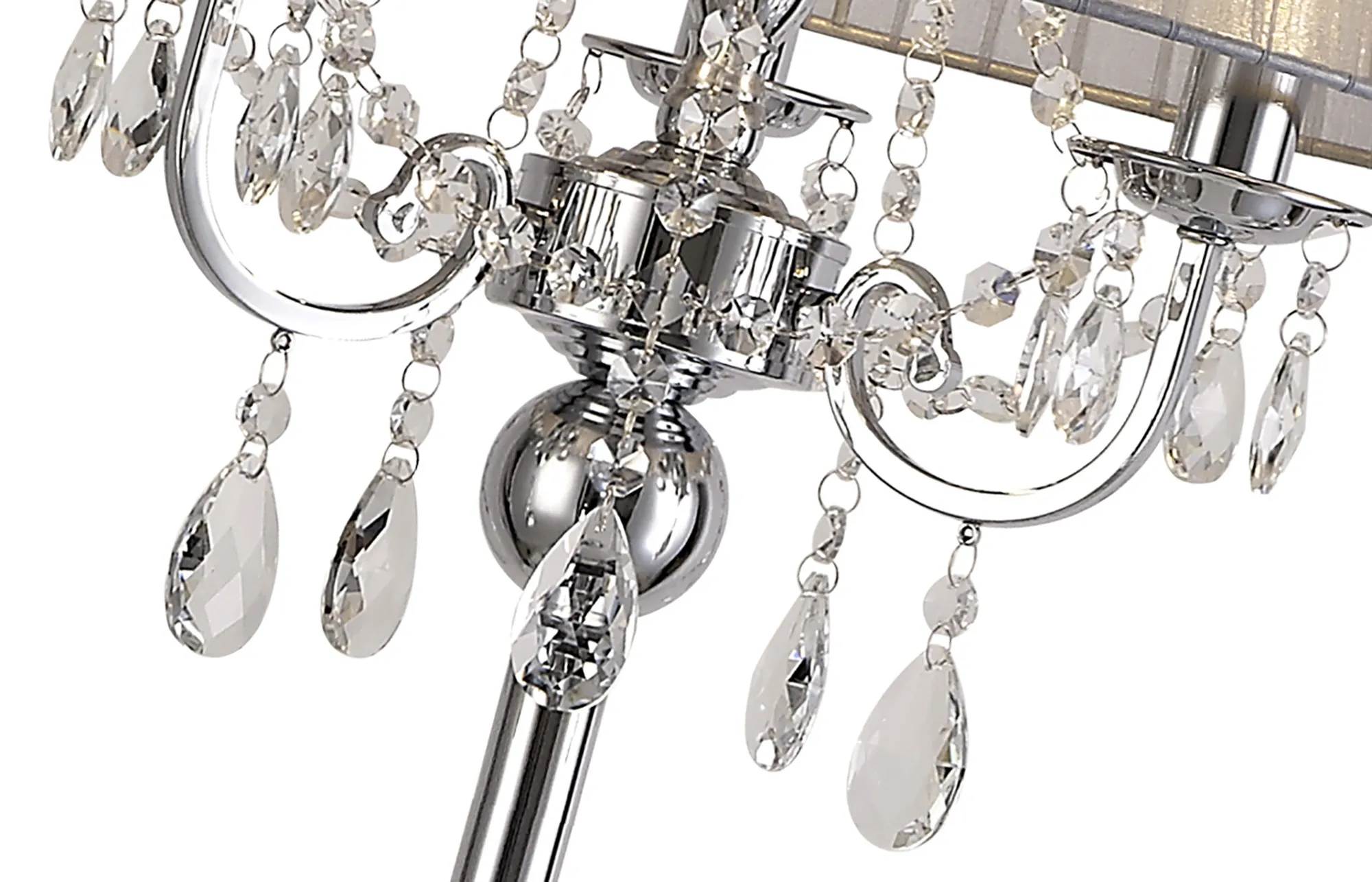Olivia Crystal 163cm Floor Lamp 3 Light IL30063/GY  Diyas Olivia Polished Chrome-Grey